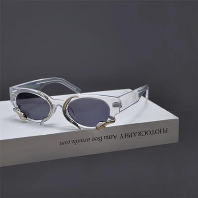 1 pièce Style Vintage Petit Cadre Formé Serpent Tridimensionnel Y2k Fille Pimentée Personnalité Stt Tendance Photo Pour Lunettes de Soleil Hommes et Femmes gray