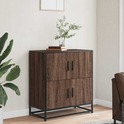vidaXL - Dressoir - 68x35x76 - cm - bewerkt - hout - bruin - eikenkleur
