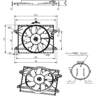 Koelventilatorwiel, motorkoeling NRF 470031