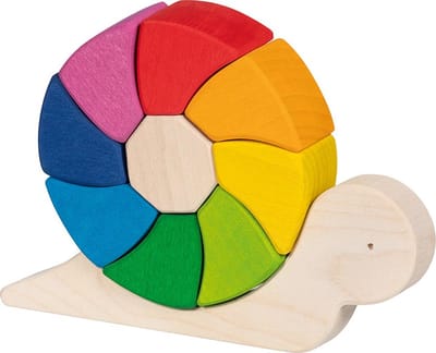 GOKI Puzzel en bouwspel - Slak Pauline - 10 Delen - Hout - 3 Jaar