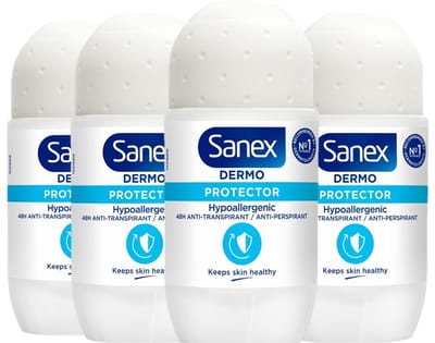 Sanex Deo Roller Dermo Protector 4 x 53 ml - 48H Anti-Transpirant