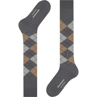 Burlington Edinburgh lang gedessineerd wol kniekousen heren grijs - maat 40-46