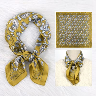 Dames Sjaal - Sjaals - Stola - Vierkante doek - Elegant Stijlvol Dames haar sjaal - Satijn zijde - Hals sjaaltje - Sjaaltje Satijn - Neksjaaltje - Omslagdoek Modesjaals - Neksjaal - Dames Halsdoek -Dame -49，70*70CM