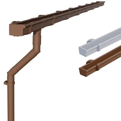 Dakgotenset voor terras of carport 83mm 5m bruin - Hoogwaardige PVC-U kunststof