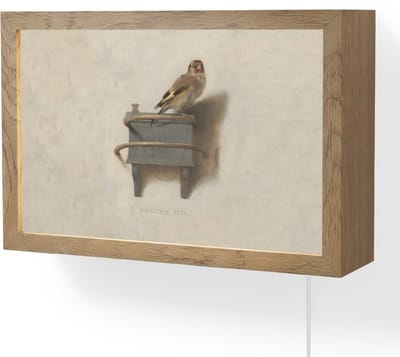 Wandlamp 30x20 cm - Oplaadbaar - Het Puttertje - Schilderij - Fabricius - Oude Meester - Wandlampen binnen woonkamer - Slaapkamer lamp met kabel - Decoratieve nachtlamp - Vloerlamp snoer