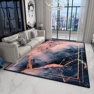 Abstracte Marmerstijl Woonkamer Tapijt Licht Luxe Decoratie Slaapkamer Slaapkamer Pluche Kleed Thuis Garderobe Antislip Deurmat Zacht 60*90cm