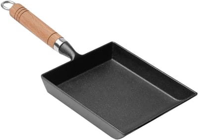 Pannenkoekenpan Mini - Omeletpan Rechthoek - Ontbijt Bakken - Gietijzer Anti-aanbak - N.v.t. - Zwart