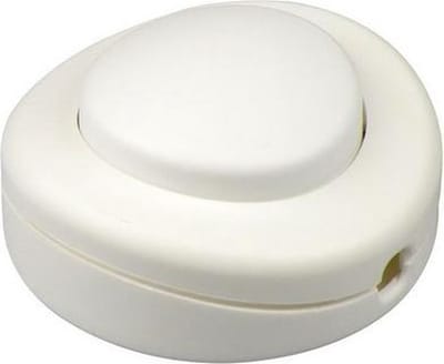 Vloerschakelaar 2P - Rond - 250V/2A - Voetschakelaar - Wit