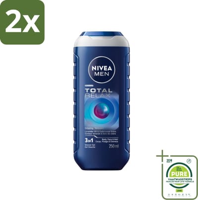 NIVEA MEN - Douchegel - Total Relax - 250 ml - Voordeelverpakking - 2 stuks - Douchegel - Ontspanning