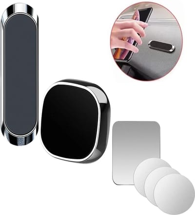 Telefoonhouders Auto Magnetisch - 2x Telefoonhouder Magneet - Magnetic Car Holder incl. 4 Metalen Plaatjes - Auto Accessoires