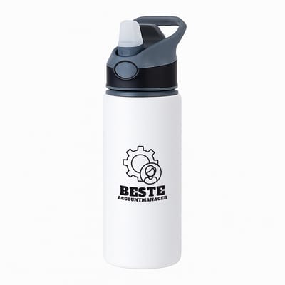 Hacebo® - Beste accountmanager waterfles met rietje zwart - Beste accountmanager - collega - welkom - afscheid - water fles - 650ML
