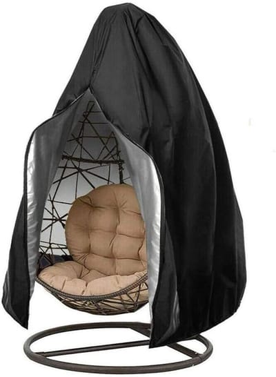 Waterdichte Schommelstoel Cover met Rits, Bescherming voor Tuin en Patio (115 x 190 cm, Zwart) - Ideaal voor Buitengebruik, Weerbestendig en Duurzaam