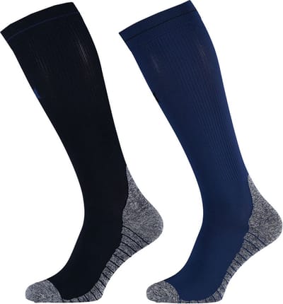 Xtreme - 4-Pack - Compressie Kniekousen - Ademend - rib details - Heren / Dames - blauw - 35-38 - 122100000