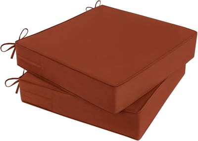 Tuinstoelkussens Set - Terrasmeubilair Kussens - Buiten Zitten - Waterdicht Traagschuim - 48x48x10 cm - Kruid