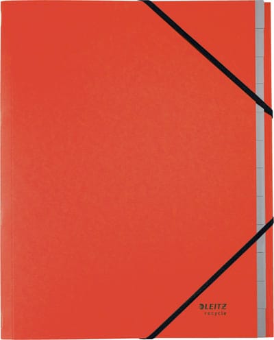 Leitz Recycle Sorteermap A4 - met 12 vakken - 100% Gerecycled Post-consumer Karton - Rood