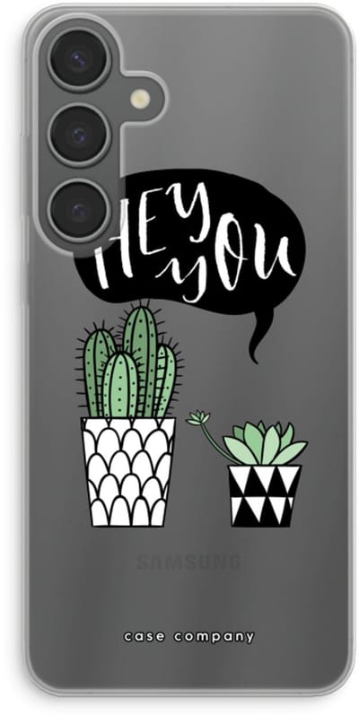 Case Company® - Hoesje geschikt voor Samsung Galaxy S24 Plus hoesje - Hey you cactus - Soft Cover Telefoonhoesje - Bescherming aan alle Kanten en Schermrand