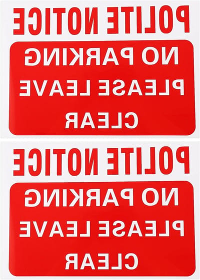 Allecto Plus - Weerbestendig PVC Waarschuwingsbord voor Privé Parking - 2 Stuks - Geen Parkeren Sign - Duidelijke Kennisgeving - 30x21 cm