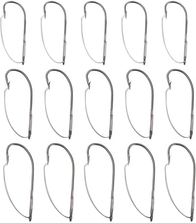 Dailygoods- Vishaak Set van 30 Stuks - Maten #1/0/#2/0/#3/0 - Koolstofstaal - Anti-Opknoping - Lange Hals - Voor Ondiep Water - Visaccessoires
