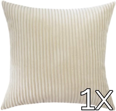 Kussenhoes Zachte Ribstof (1 stuks) -Khaki - 45x45 cm - Gestreept Corduroy Kussenhoes - Ribfluweel Kussen - Sierkussen Zonder Vulling - Bankkussen / Zetelkussen / Decoratiekussen - Vele diverse kleuren
