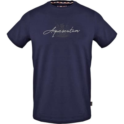 Aquascutum Herenscript T-Shirt (Marine)