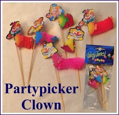 cocktailprikkers - clown - 6 stuks