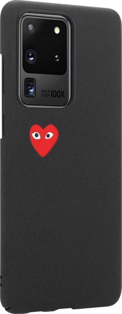 ShieldCase Heart Eyes hoesje geschikt voor Samsung Galaxy S20 Ultra hoesje - Hoesje met rood hartje - Hartjespatroon telefoonhoesje - Zwart