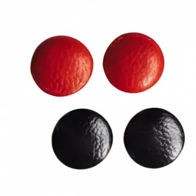set- Leer- rood- zwart- zilver-steker- 1 cm - Charme Bijoux