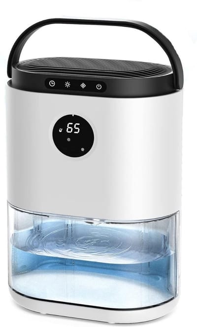 MKSS® Luchtontvochtiger en Luchtreiniger - Dehumidifier - Luchtontvochtiger Badkamer en Slaapkamer - Wit met Zwart