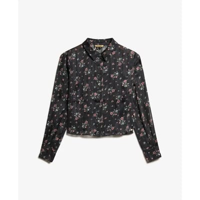 Dames transparante glinsterende blouse met lange mouwen Superdry