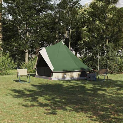 vidaXL Tipi Tent met dak met opslag Groen 400 x 346 x 250 cm taft