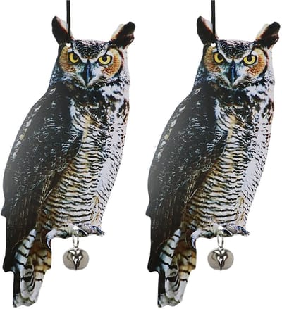 Esschert Design Vogelverschrikker Oehoe uil - 2x - 40 cm - zink - Tuindecoratie vogelverschrikkers