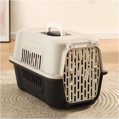 Honden en Kattenbox - Transportkooi - Veilig Reizen - Ventilatie rondom - One Size - Donkergrijs