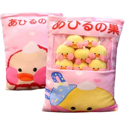 8 Stuks Kawaii Lalafanfan Cafe Eend Pluche Ballen Tas Snack Speelgoed Zacht Cartoon Dier Eend Knuffelpop Bank Kussen Vriendin Speelgoed