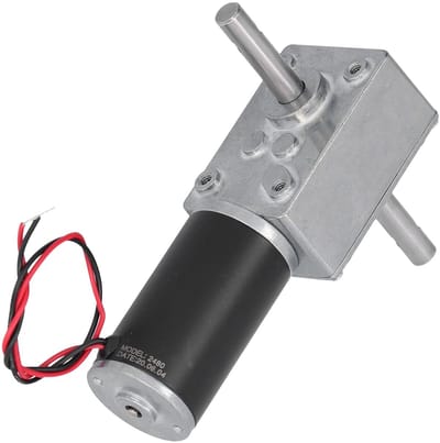 Worm Gear Motor DC 12V 12RPM - Duurzame Metalen Motor met RVS Uitgangsas