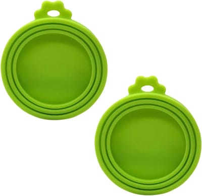 QTTVBTNA -2 Stuks Universele Deksel voor Honden- en Kattenvoerblikken – Geschikt voor Kleine & Middelgrote Blikjes – Duurzaam Huisdier Accessoire – Groen