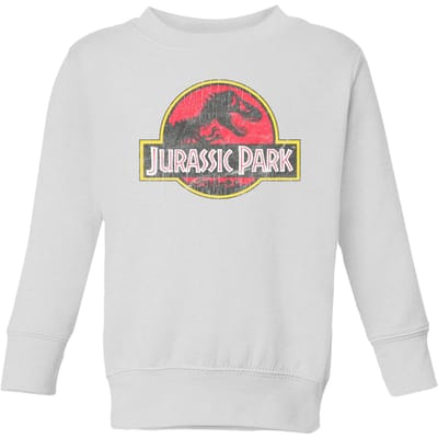 Jurassic Park Logo Vintage Kids' Sweatshirt - White - 122/128 (7-8 jaar)