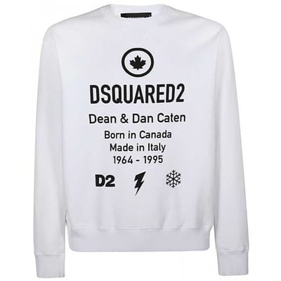 Sweatshirt homme de luxe DSQUARED2 blanc -40%%% - Taille: XXL white