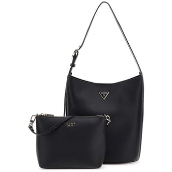 GUESS schoudertas accessoiretas Meridian II Bucket Bag Black zwart