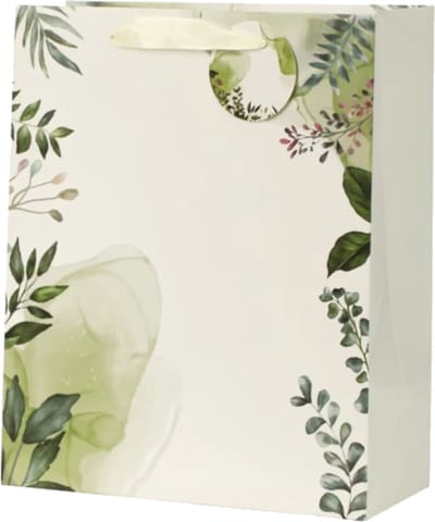Cadeautas - Grote luxe Geschenktas - Cadeauzak - Geschenkzak - Groene Bladeren - 26x12x36cm