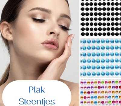 100 plak oorbellen- multi- aqua - zwart-geen gaatje-Charme Bijoux