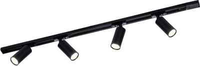 Ledvion - LED Railverlichting 1M + 4 Railspots (Zwart - Dimbaar - GU10 Fitting) - 1-Fase