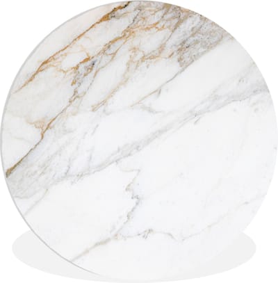 WallCircle® Wandcirkel 30x30 cm - Muurcirkel Marmer - Steen - Wit - Goud - Marmerlook - Steen - Luxe - Muurdecoratie woonkamer - Wanddecoratie slaapkamer - Kamer decoratie accessoires - Ronde schilderijen