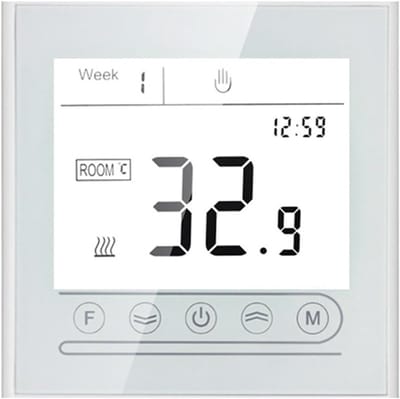Slimme Thermostaat - Temperatuurregelaar - Verwarming Regelen - Wifi Bediening - 86x86mm - Wit