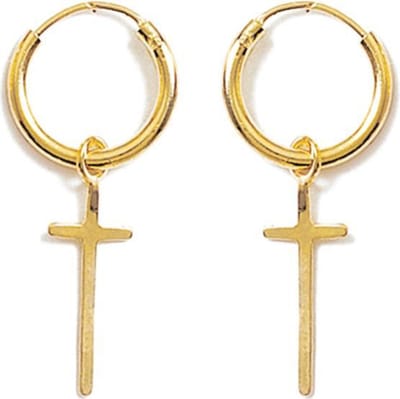 Montebello Oorbellen Kruisje GL - 925 Zilver Verguld - Kruisje - ∅10mm