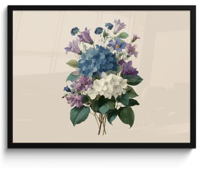 Poster in lijst - Fotolijst 80x60 cm - Posters - Bloemen - Gedetailleerd - Rust - Realistisch - Posterlijst zwart - Decoratie - Wanddecoratie woonkamer - Muurdecoratie slaapkamer