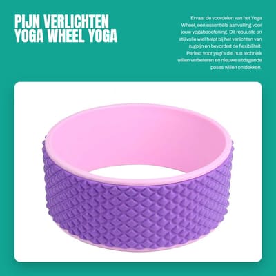 Dailygoods- Yoga Wheel Pijnverlichting - Flexibiliteit Verhogen - Pilates Roller - Rugpijn Massage - Eco Materialen - Sterk en Gripvast - Yogawiel
