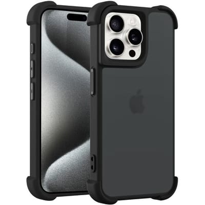 Coverzs matte Shock case geschikt voor iPhone 16 Pro Max (zwart) - shockbestendig, MagSafe, bescherming, duurzaam