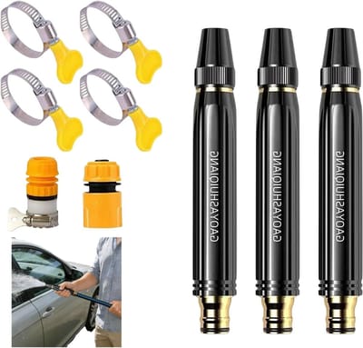 Tuinslang Sproeiers - Hogedrukspuit - Auto Wassen - 360 Graden Draaibaar - 3 Stuks - Zwart