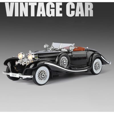 1:24 1936 Benzs 500K Legering Auto Model Diecast Metaal Speelgoed Klassiek Voertuig Auto Model Simulatie Geluid En Licht Verzameling Kinderen Cadeau