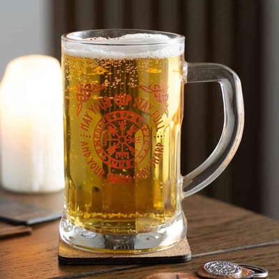 Something Different - Viking Compass Beer Tankard with Coaster Bierpul - Multicolours